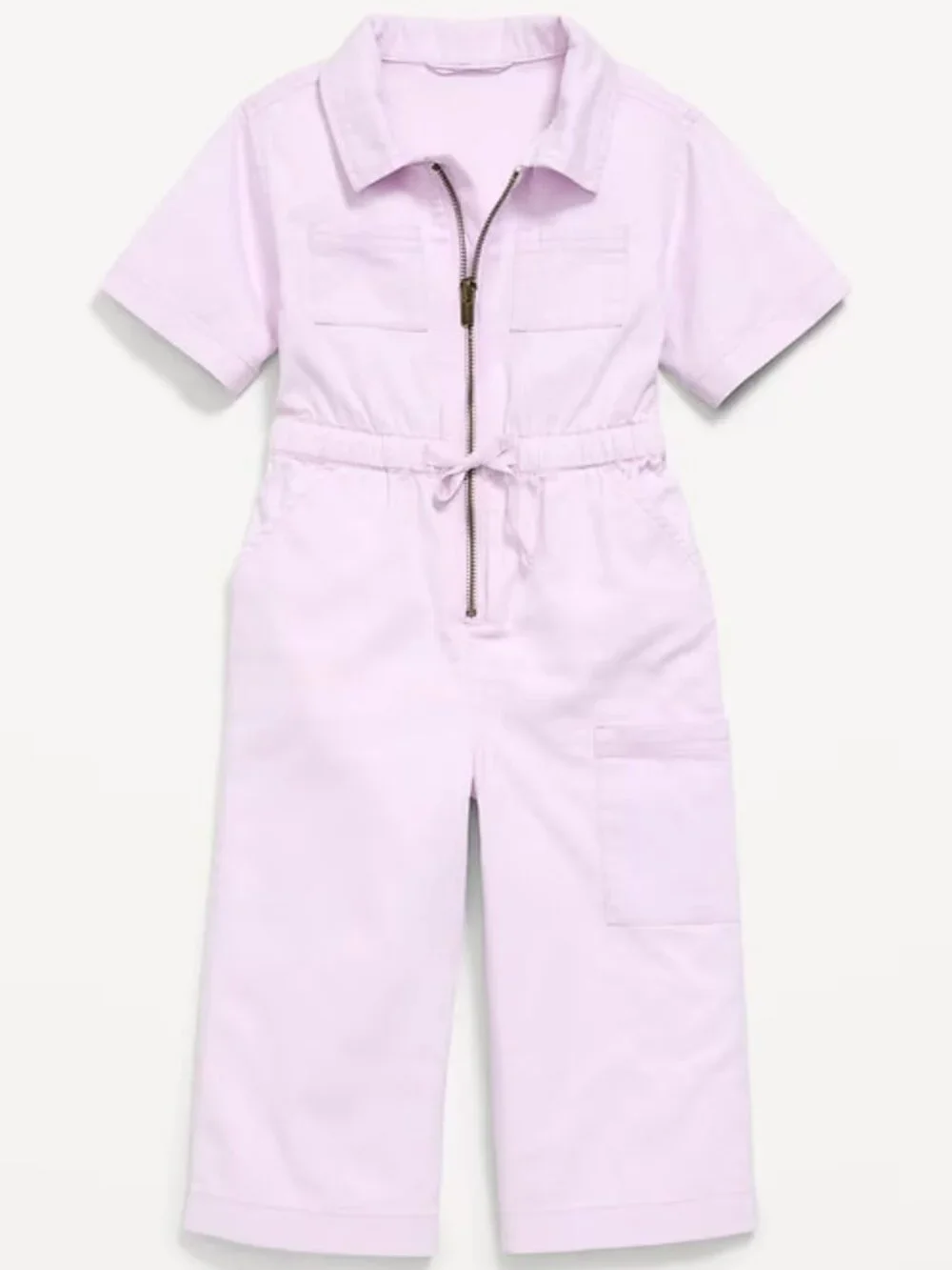 Old Navy Short-Sleeve Utility Cargo Jumpsuit Lilac Ice Toddler Girls 2T